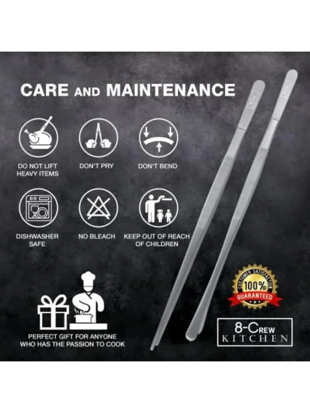 Stainless Steel Cooking Tweezers Set of 2 - 12